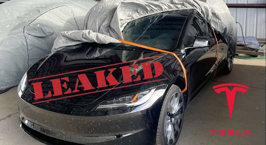 Leaked photos reveal potential redesign for Tesla's Model 3