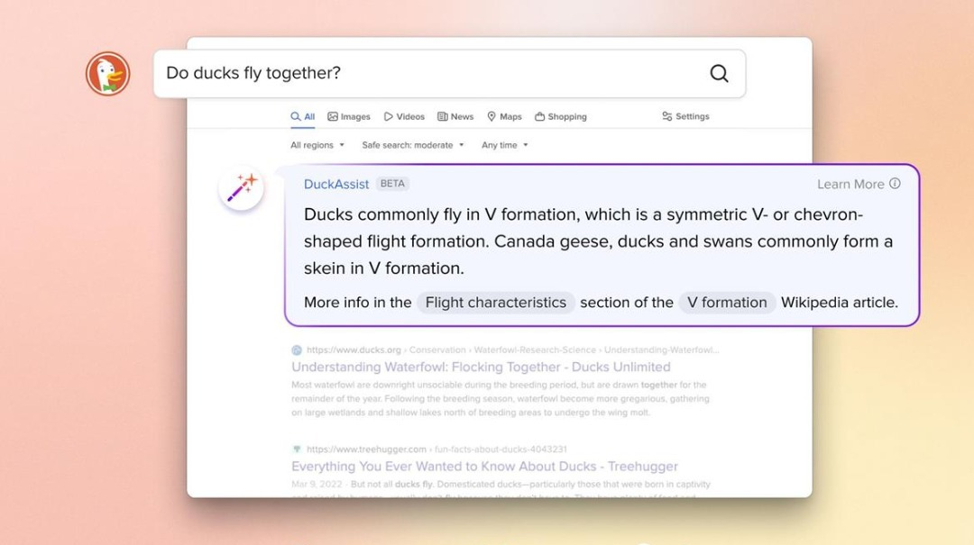 DuckDuckGo introduces DuckAssist: AI-powered Wikipedia summaries for certain queries