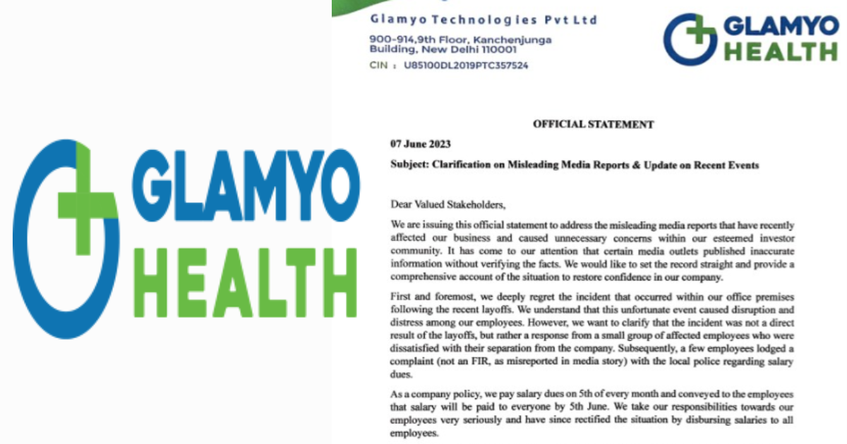 Glamyo Health clarifies misleading reports and provides update on recent events