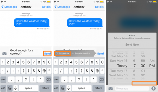 how to schedule a text on iphone