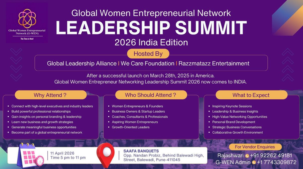 Global Women Entrepreneurial Network Leadership SUMMIT | India Edition | Pune | 11 April 2026