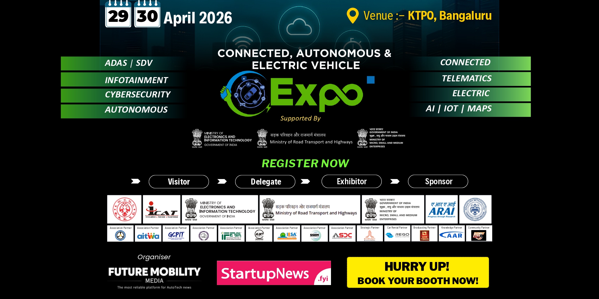 Connected, Autonomous & Electric Vehicle" EXPO | Bengaluru | 29 - 30 April, 2026